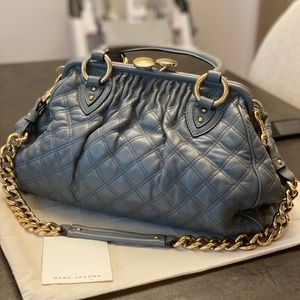 Marc Jacob quilted Stam bag in grey leather w/gold